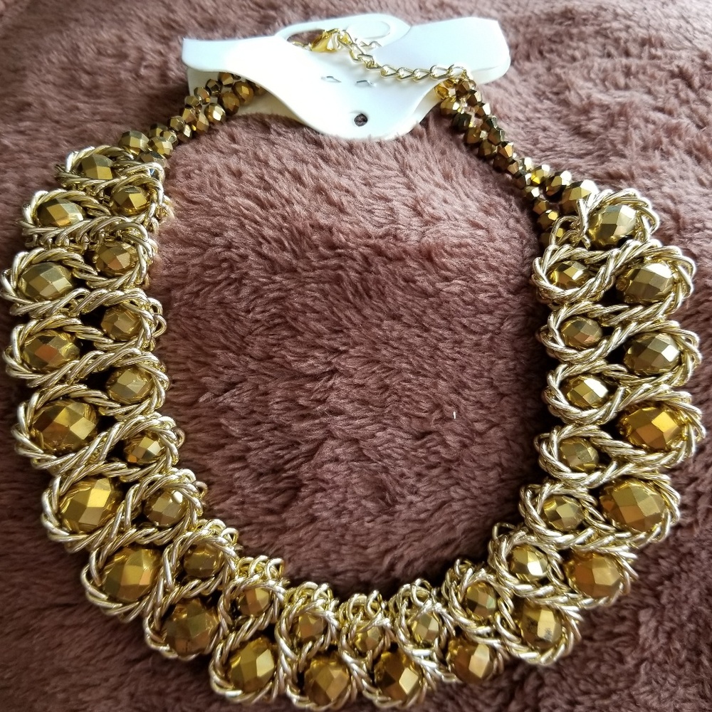 GOLD RHINESTONE NECKLACE